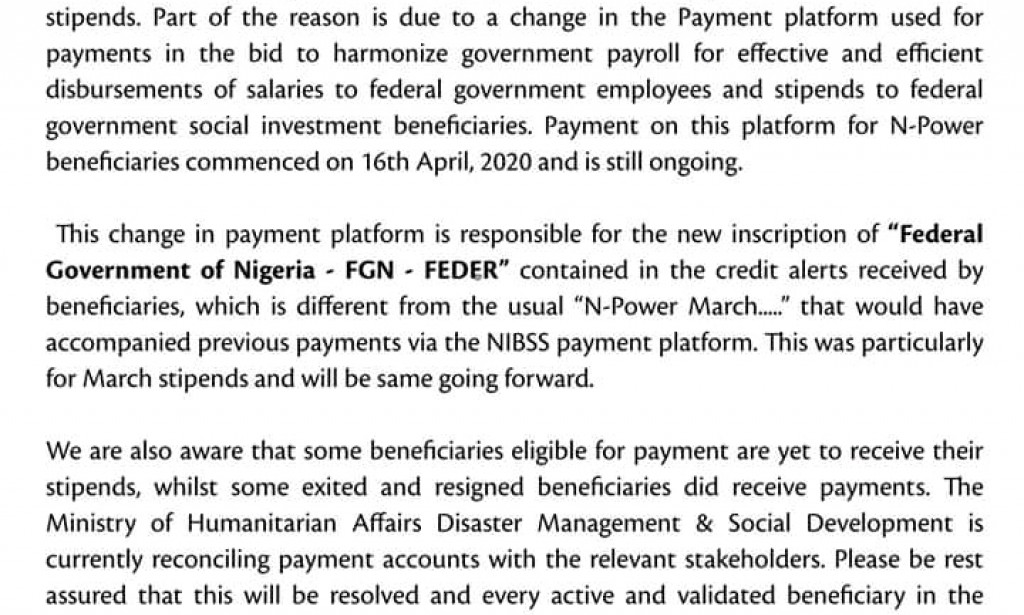 Afolabi writes Npower beneficiaries.