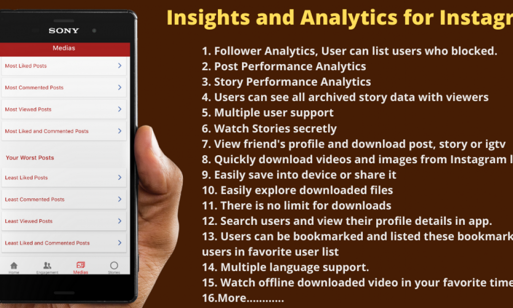 Owustat:Best Instagram Insight and Analytic App-View users  profile ,download post, story or igtv, see post  and stories Performance