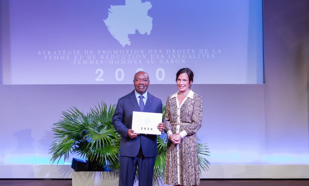 Gabon, Ali Bongo receives a report on gender inequalities from his wife
