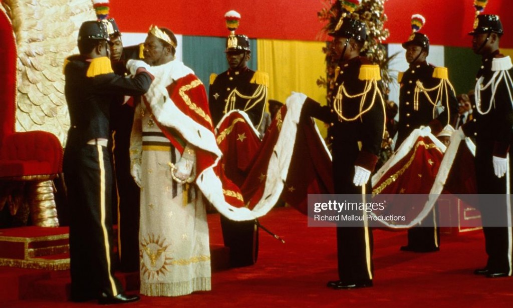 The coronation of Bokassa I as Emperor of the Central African Empire on 4th December 1977